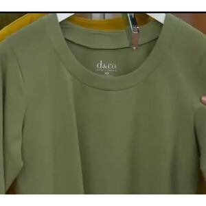 Denim & Co Womens size 3X Essentials Perfect Jersey Scoop Neck Top Moss Green NW